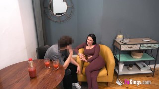 Big titted Spanish babe Nelia Estrada makes her own porno with her friend!