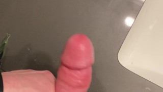 Huge Cumshot In Bathroom Before Going Out