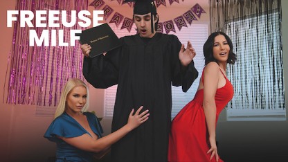 《The Perks of Graduation》，作者：FreeUse Milf，主演 Vanessa Cage、Brooke Barclays 和 Elias Cash