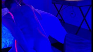 Blacklight rave slut dresses up in neon to masturbate and play with ass. I want to get pegged