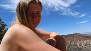 On A Cliff Me and M sexy beautie Masturbation