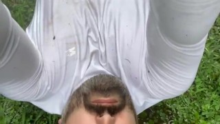 White Spandex Mud Masturbation