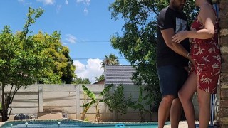 I was busy streaming when to poolguy showed up !! Quckie outside