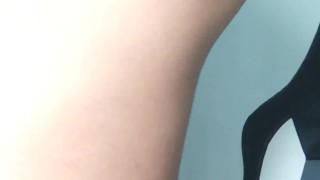 Young athletic stud fucks an imaginary ass and makes a big cumshot with his horny cock