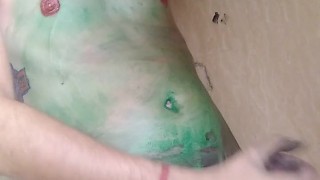 Paint my body like the grinch, a big Black cock discover.