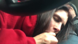 Sarina Luv sucks dick in the car on the way to fuck her is 100% throat GOAT