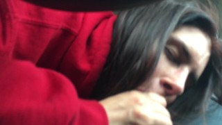 Sarina Luv sucks dick in the car on the way to fuck her is 100% throat GOAT
