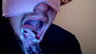 Masked Man Has Fun With 8 Inch Dildo