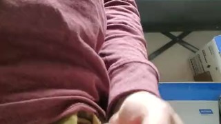 Instead of working, I play with my cock