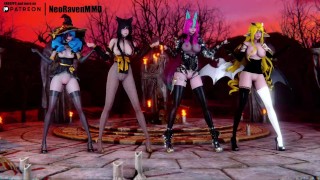 [MMD]CHUNG HA - Snapping (Gwen/Ahri/Xayah/Soraka) [Fixed Cam Strip ver.] League of Legends