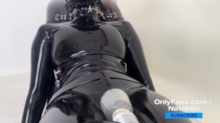 Rubberdoll Natallien - bondage with gas mask and vibrator - OnlyFans video