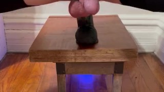 LOUD Moaning while white ass gets pounded with HUGE 14” BLACK COCK dildo