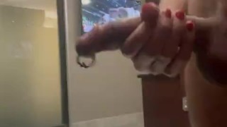 Jerking in gym locker room while a guy was around the corner