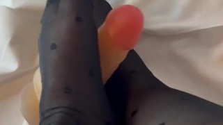 goth girl loves giving footjobs