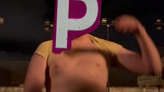 Hot Huge handsfree cum big load in public sports