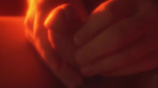 A man touches himself gently