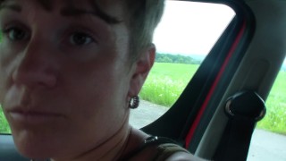 Sexy hitchhiker seduces driver