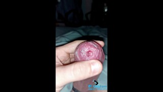 cum play with phimosis tight foreskin