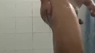 taking a shower and cleaning my ass