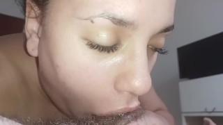 ebony sucking hot with beautiful eyelashes she is beautiful falling in her mouth on the cock🍌💦🤤😋