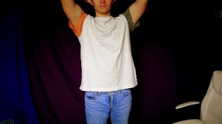 Straight Man Strips and Cums For You