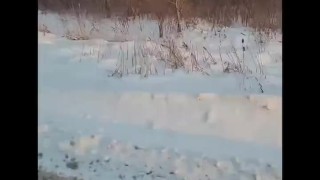 Road Piss in -50 weather freezes my pussy lips!