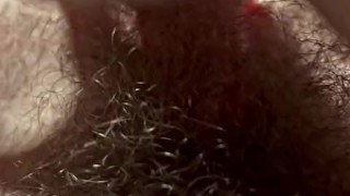 Horny MILF finally has time to finger herself to orgasm. Perfect hairy pussy