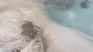 Sexy man feet in hot tub