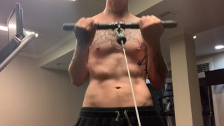 Working out abs and arms