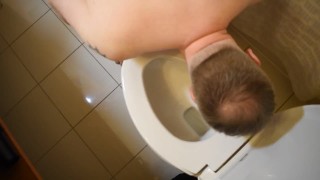 Loser Male Licks Hotel Toilet