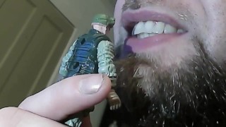 Giant Man Torments Army Guy (Vore, 3rd-person POV)