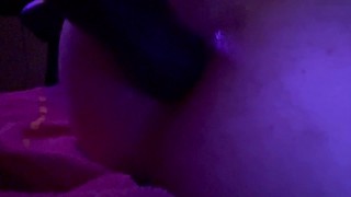 Aggressive pounding anal with big dildo