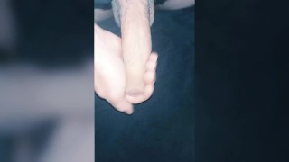 Сперма Играю со своим членом, рука помощи кончаю кремпай