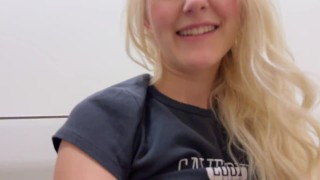 Random guy fucks me in a sports bar and cums on my face - Eva Elfie