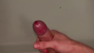 jerking off a juicy dick in the bathroom