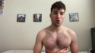 Hairy Verbal Guy with BWC and HUGE Balls Rubs his Muscles