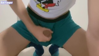 Twink Skinny Boy Cumming Wearing His Underwear