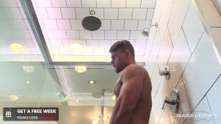 Beefy Stud Solo Shower Jerk - Brad - Maskurbate