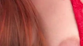 lesbian sex with my girlfriend on the couch in red lingerie