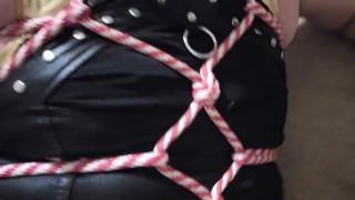 Rope bondage and spandex