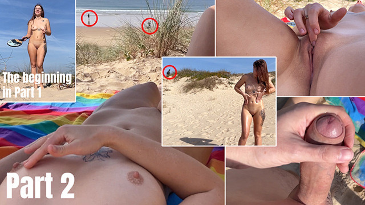 One day at the public nudist beach at Portugal Masturbation and  