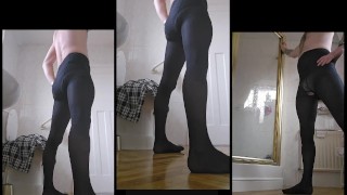 REQUEST - pissing in opaque tights school girl skirt white cotton panties wetting