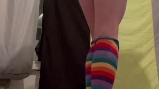 Locked puppy spreading his hole