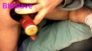 Triangular wiskey bottle streched anal hole