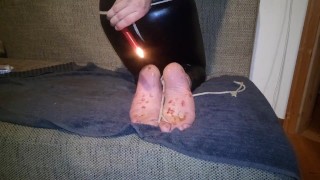 Candle Wax Feet Fun