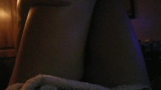 Teen Thighjob Legjob Cumshot her POV cum on shaved teen legs