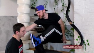 Licking a Crushed Whippet Cookie From Masters Sneaker Soles