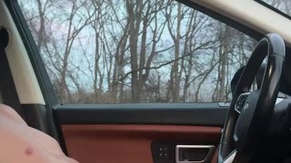 Jacking off at the park with a guy parked two spaces down watching me