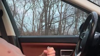 Jacking off at the park with a guy parked two spaces down watching me