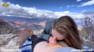 EPIC HIKING FUCKING A BIG BOOTY AMATEUR BLONDE ON TOP OF A CLIFF - Horny Hiking ft Molly Pills POV 4